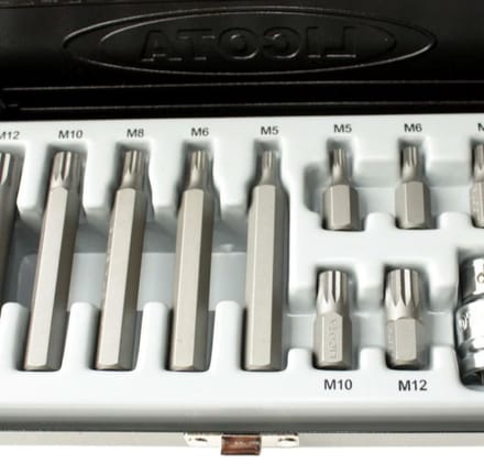 Vielzahn Bitset S2 Staal M5-M12 - 3/8 inch met Houder