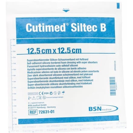 Cutimed Siltec B Steriel Schuimverband 12,5 X 12,5 Cm 1 Stuk