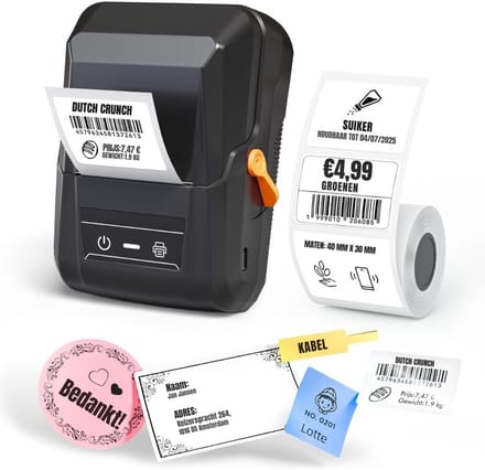 SCH® Labelmaker - Labelprinter - Label Maker - Zwart - 13cm x 10cm x 6cm
