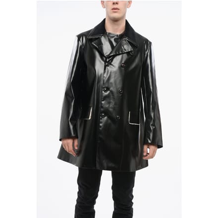 MM4 MM14 Waterdichte trenchcoat met fluwelen kraag in zwart