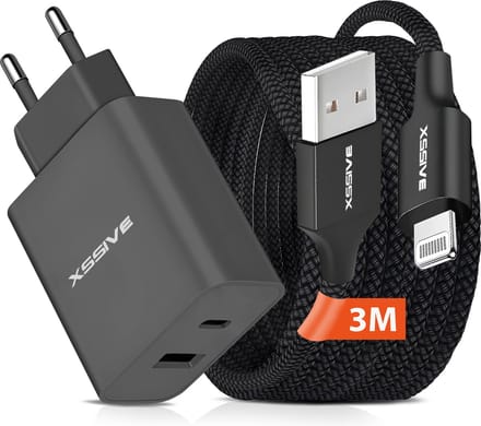 USB en USB C Oplader Set - 3 Meter - Geschikt voor iPad, iPhone en AirPods met Lightning aansluiting