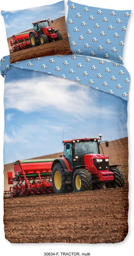 Good Morning Kinderdekbedovertrek "tractor" - Multi - (140x200/220 cm) - Katoen Flanel