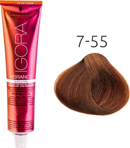 Schwarzkopf - Igora - Vibrance Gloss & Tone - 7-55 Middelblond Goud Extra - 60 ml