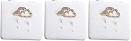 Opvouwbare Make-upspiegel - Compacte Spiegel - Make-up Aanbrengen - Dubbelzijdig Ontwerp - 3 Stuks Set - Wit