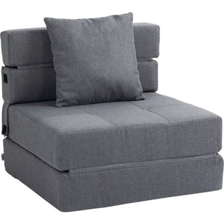 2-in-1 klapfauteuilbed - HOMCOM - Donkergrijs - Max. belasting. 100 kg - Optimaal comfort - Modern design grijs