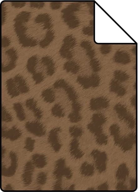 Proefstaal ESTAhome behang panterprint donkerbruin - 26.5 x 21 cm - 139969-S