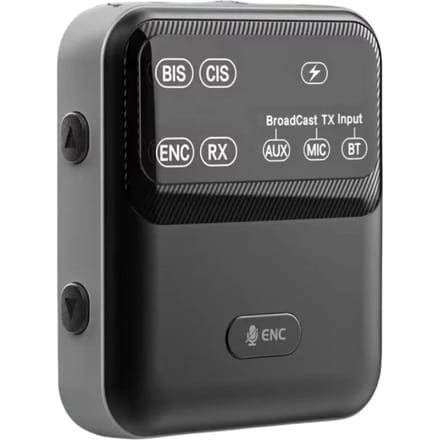 Bluetooth 5.4 Audio Ontvanger Zender LC3 Eén naar Velen 3.5mm Jack Auracast LE Audio Bluetooth Adapter voor Kerk Gids