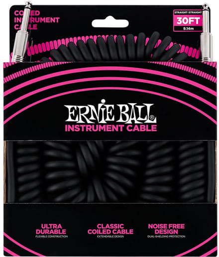 Ernie Ball 6044 Gekrulde Gitaarkabel 9 Meter Zwart