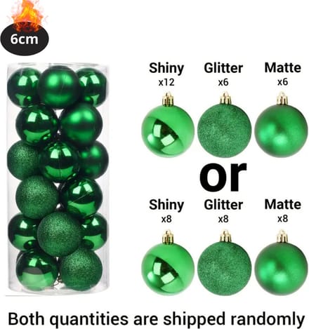Nivard Kerstballen - Kerstversiering - Plastic - Groen - 6 cm - 24 stuks