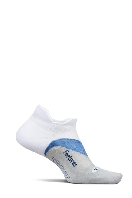 Feetures - Elite Light Cushion Tab - White Tide - Wit-Blauw / MEDIUM