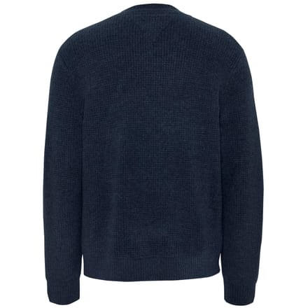 Tommy Jeans - Heren Sweaters Waffle Sweater - Blauw - Maat XXL