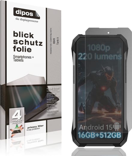 dipos – Matte Privacy Screenprotector geschikt voor 8849 Tank X | Anti-Spy Beschermfolie