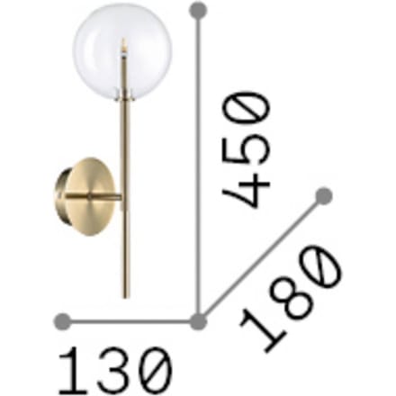 IDEAL LUX wandlamp Equinoxe, chroom/transparant, hoogte 45 cm