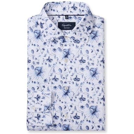 OLYMP Signature Overhemd, Tailored Fit, Signature Kent, Bleu