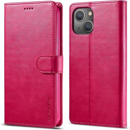 LC.IMEEKE Wallet Case Portemonnee Hoesje voor iPhone 15 Plus - Roze