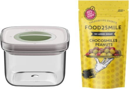 & FRIENDS | Food2Smile + Smart Seal 0.40L Chocosmiles Peanuts 85g - Transparant -