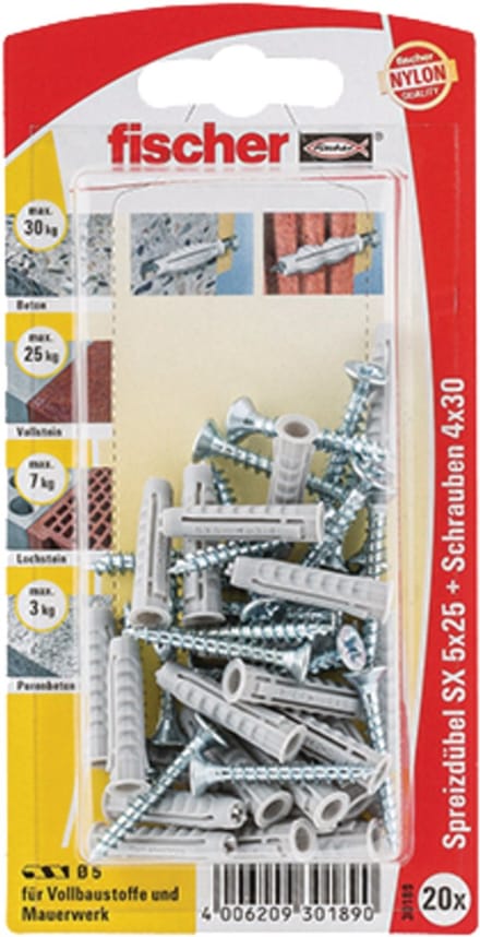 Fischer S x  Plug/Schroef S x 8 x 40Sk - 10 Stuks