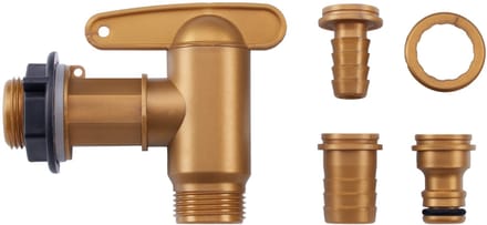 GARANTIA AQUA QUICK kunststof uitloopkraan 3/4'' messingkleurig set
