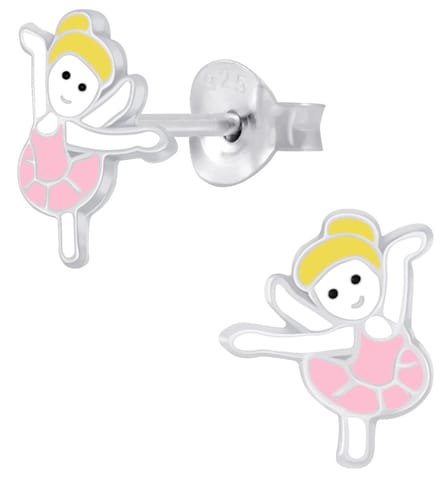 Joy|S - Zilveren ballerina danseres oorbellen 8 mm