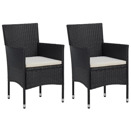 vidaXL - Tuinstoelen - 2 - st - poly - rattan - zwart