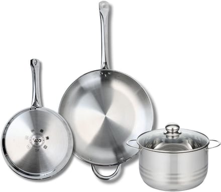 Set van 2 Koekenpannen 24 en 32 cm en 1 braadpan 20 cm Elo Profi Brillant