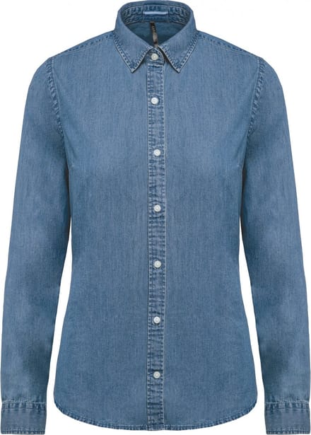 Kariban Damesblouse Denim K509 - Chambray Blue - XS