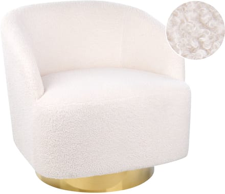 LAVIK - Fauteuil - Off-white - Polyester