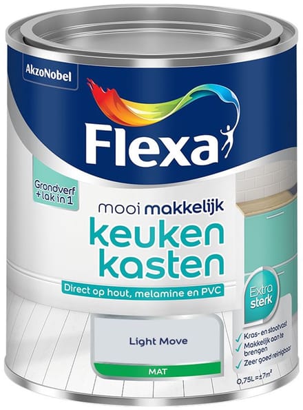 Flexa - Mooi Makkelijk Keukenkasten Mat - Light Move - Mengverf - 750 Ml