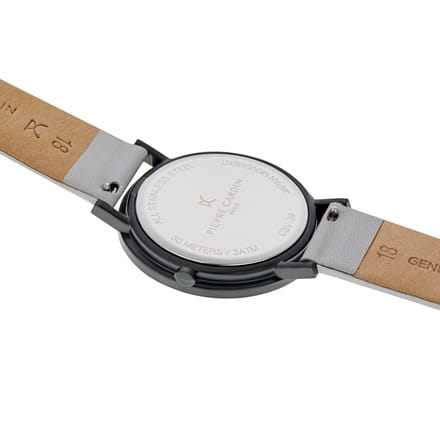 Pierre Cardin Belleville Simplicity CBV.1037 Horloge - Leer - Grijs - Ø 39 mm