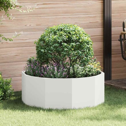 vidaXL Plantenbak Wit 90 x 90 x 35 cm Staal