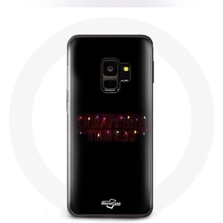 Coque pour Samsung Galaxy S9 Stranger Things Affiche Logo Joyeux noël
