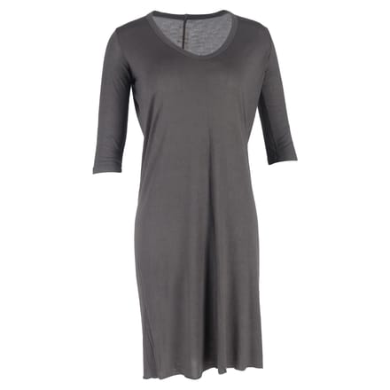 Rick Owens mini-jurk met ronde hals in grijs katoen