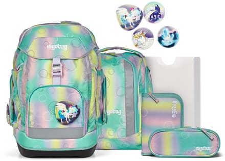 ergobag Schooltas Reflex Glow-Edition Maxi-Set 6-delig ZauBärwelt Turquoise
