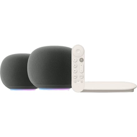 Google Home Speaker Grijs Duo Pack + Google TV Streamer 4K