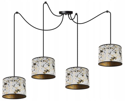 Light-Home WERONA – Hanglamp – 4-lichts – Grijs/Goud – Metalen Constructie – Verstelbare Hoogte