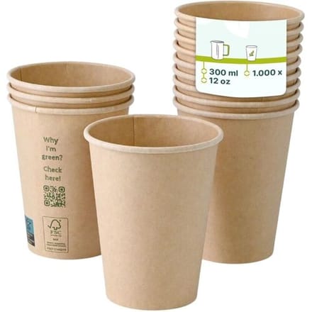GGM Gastro (1000 Stück) Pappbecher - 300ml - Ø 90mm - Braun