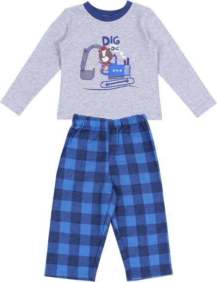 Grijs-blauw geruite pyjama