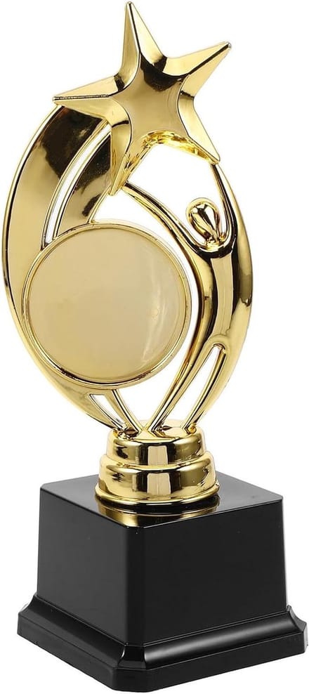Prijstrofee - Kampioensbeker - Wedstrijd Belonen - Solide Voet - 23 cm - Goud
