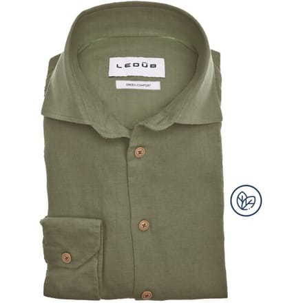 Ledûb Overhemd Natural Blend Comfort Midden Groen / male