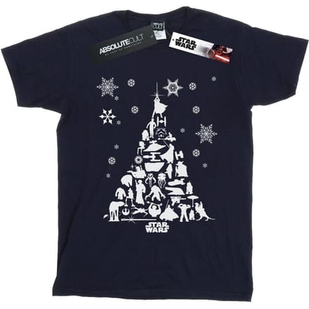 Star Wars Heren Kerstboom T-Shirt (Marineblauw)