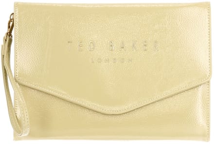 Ted Baker clutch polstasje Crinkie Crinkle Icon Pouch Yellow donkergeel