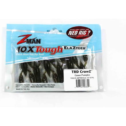 Leurre souple Zman TRD Crawz 2,5 pouces 6/paquet citrouille verte (3349)