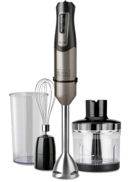 Black & Decker BXHBA1200E Staafmixer 1200 W Zwart, Transparant