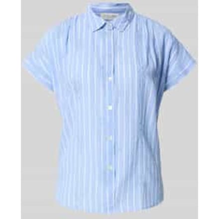 regular fit blouse met stitchings en kapmouwen