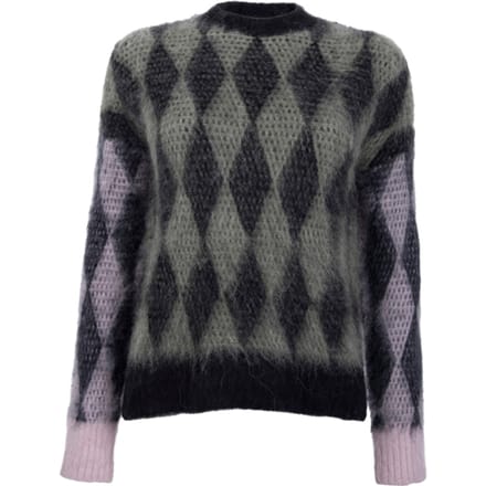 AllSaints Diamond Crew Neck Black/sage/pink Größe: XS | Strickpullover Outlet | Damen | Schwarz