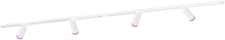 Ledvion - Smart LED Railverlichting 2M + 4 Railspots (4.9W - RGB - Wit - Dimbaar) - 1-Fase