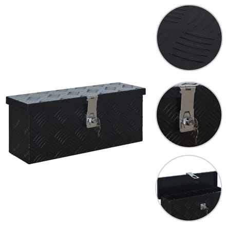 vidaXL - Aluminium - kist - 485x140x200 - mm - zwart