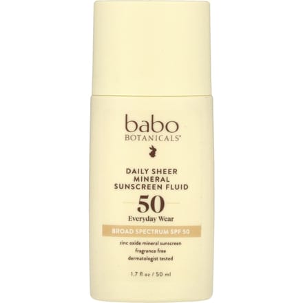 Babo Botanicals, Daily Sheer Fluid Mineral Sunscreen 50, sans parfum, 1,7 fl oz (50 ml) beige