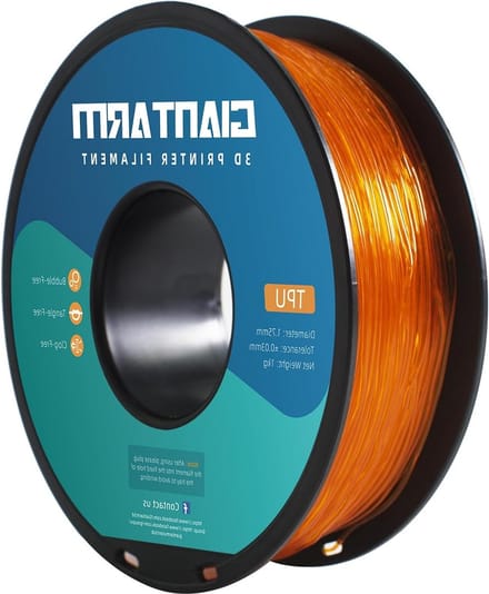 175 mm TPU filament voor 3D-printers - 1 kg transparant oranje