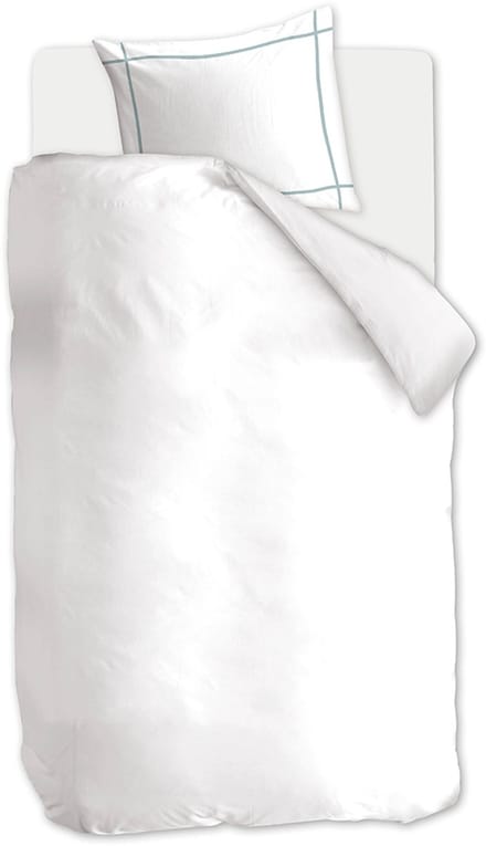 Auping Classic blue Dekbedovertrek - Eenpersoons 140 x 220 cm - Katoensatijn - Wit